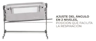 Cuna colecho Kindercraft gris