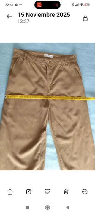 Mango pantalón recto algodón con cinturón