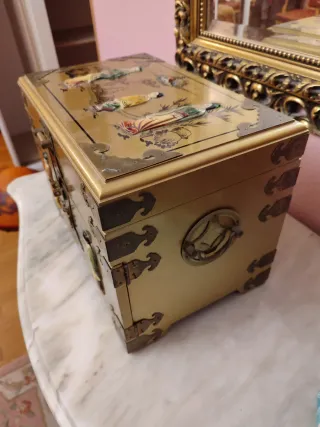 Joyero Madera Estilo Asiático Dorado