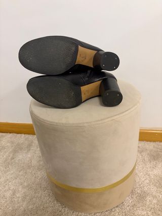 Botines de piel negros con cordones