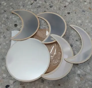 Specchi Decorativi Fasi Luna in Legno