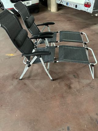 Sillas de camping Midland plegables + Reposapies