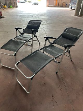 Sillas de camping Midland plegables + Reposapies