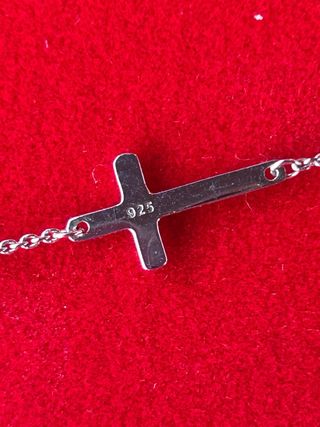 Pulsera Plata Lotus Cruz Inclinada