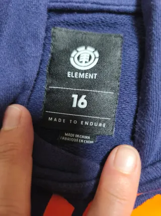 Sudadera con capucha Element azul y naranja