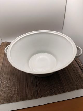 Sopera de Porcelana Vintage - Motivo Floral Gris
