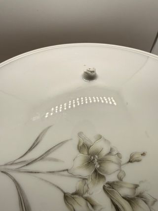 Sopera de Porcelana Vintage - Motivo Floral Gris
