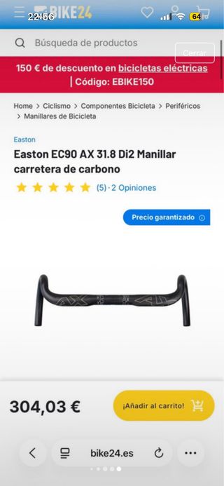 Manillar Easton carretera