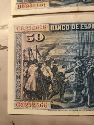 Pareja de billetes 50 Pesetas España 1928