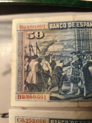 Pareja de billetes 50 Pesetas España 1928