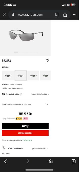 Gafas Ray-Ban RB3183 Pulido Gunmetal