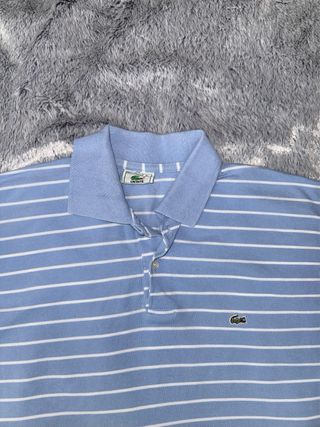 Polo Lacoste Rayas Azul y Blanco