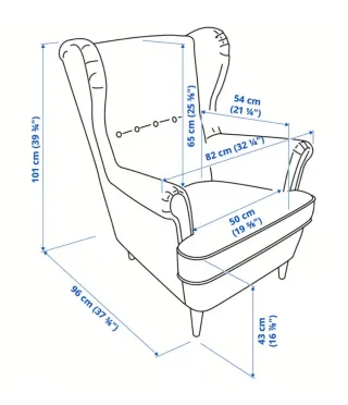 Sillón orejero y reposapiés gris