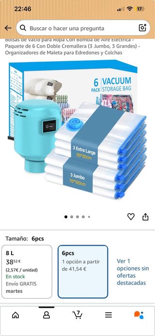 Bolsas de vacío para ropa