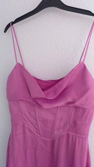 nuevo con etiqueta vestido zara saten