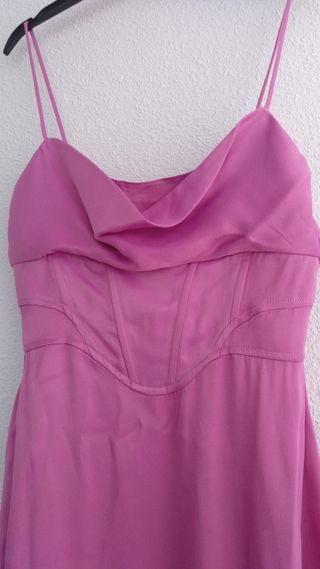 nuevo con etiqueta vestido zara saten
