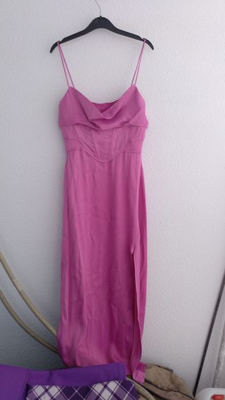 nuevo con etiqueta vestido zara saten