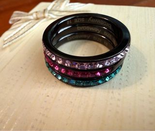 ANELLI “BROSWAY” IN ACCIAIO E CRISTALLI COLORATI