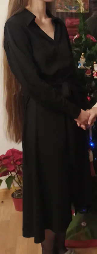 Vestido negro largo mujer