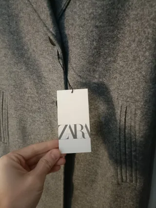 Abrigo Zara Gris Mujer Talla S