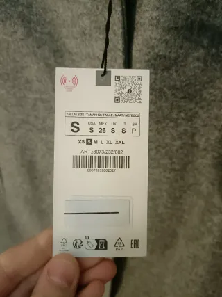 Abrigo Zara Gris Mujer Talla S