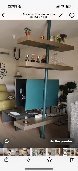 Estantería modular madera y metal