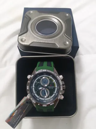 Reloj Frederic Dual Time Verde/Plata