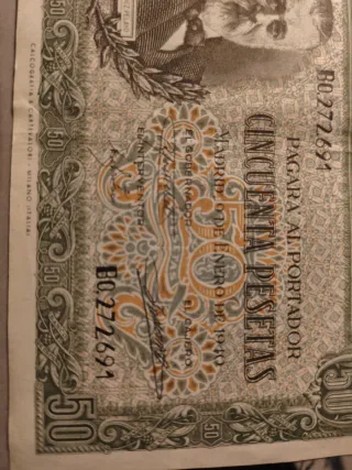Billete 50 Pesetas España 1940 Menéndez Pelayo