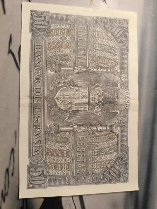Billete 50 Pesetas España 1940 Menéndez Pelayo