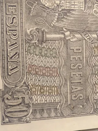 Billete 50 Pesetas España 1940 Menéndez Pelayo
