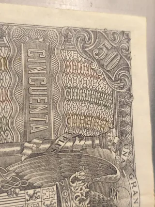 Billete 50 Pesetas España 1940 Menéndez Pelayo