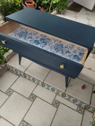 Cómoda Mid Century Azul Marino