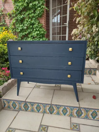 Cómoda Mid Century Azul Marino