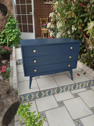 Cómoda Mid Century Azul Marino