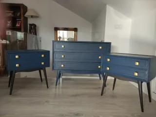 Cómoda Mid Century Azul Marino