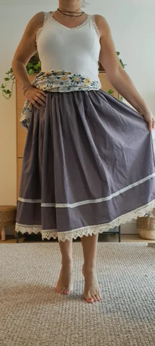 Falda 75cm y delantal casera, regional, huertana