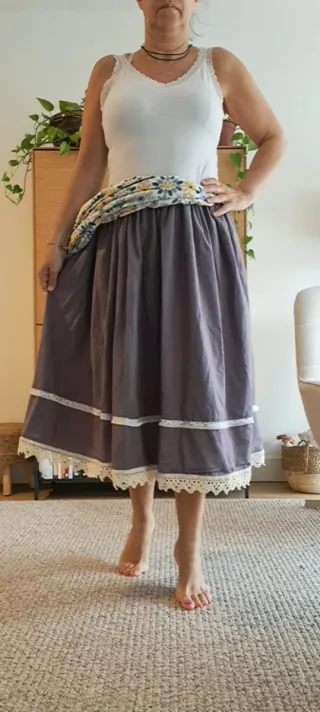 Falda 75cm y delantal casera, regional, huertana