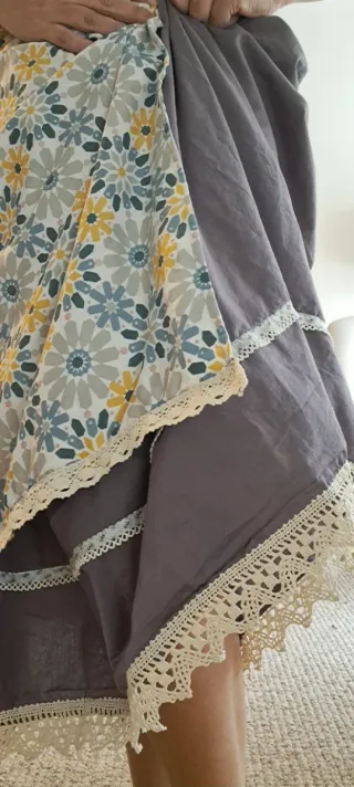 Falda 75cm y delantal casera, regional, huertana