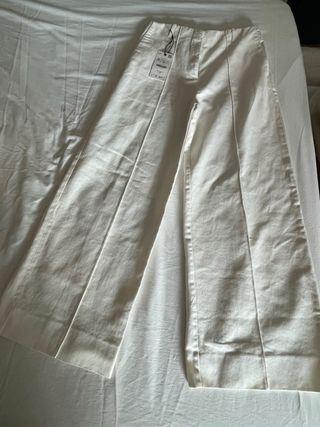 Pantalón Zara Blanco Mujer Talla L