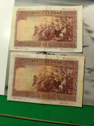 2 Billetes 25 Pesetas Banco de España 1926