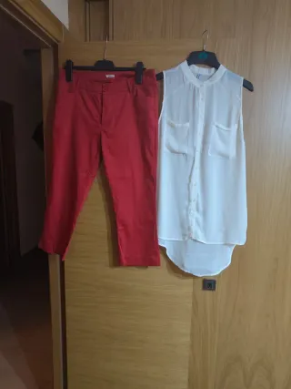 Conjunto Pantalón Rojo pirata y Camisa veis