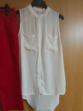 Conjunto Pantalón Rojo pirata y Camisa veis