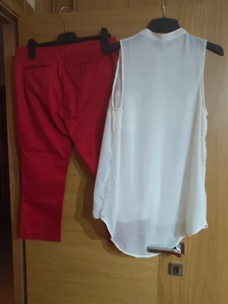 Conjunto Pantalón Rojo pirata y Camisa veis