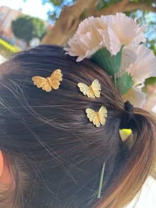 Peinecillos Mariposa Dorados Flamenca