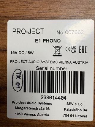 Giradischi Pro-Ject E1 Phono OM 5M in legno noce