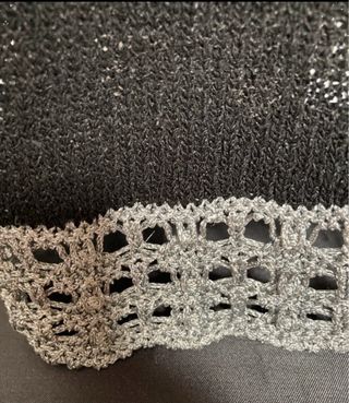 Vestido largo negro y plateado