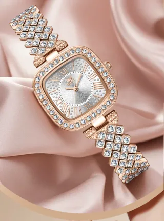 Reloj OPK Mujer Dorado y Rosa con Cristales