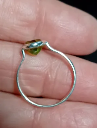 Anillo Plata Ley Piedra peridoto