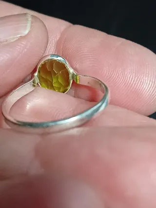 Anillo Plata Ley Piedra peridoto