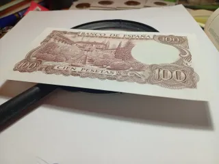 Billete 100 pesetas plancha